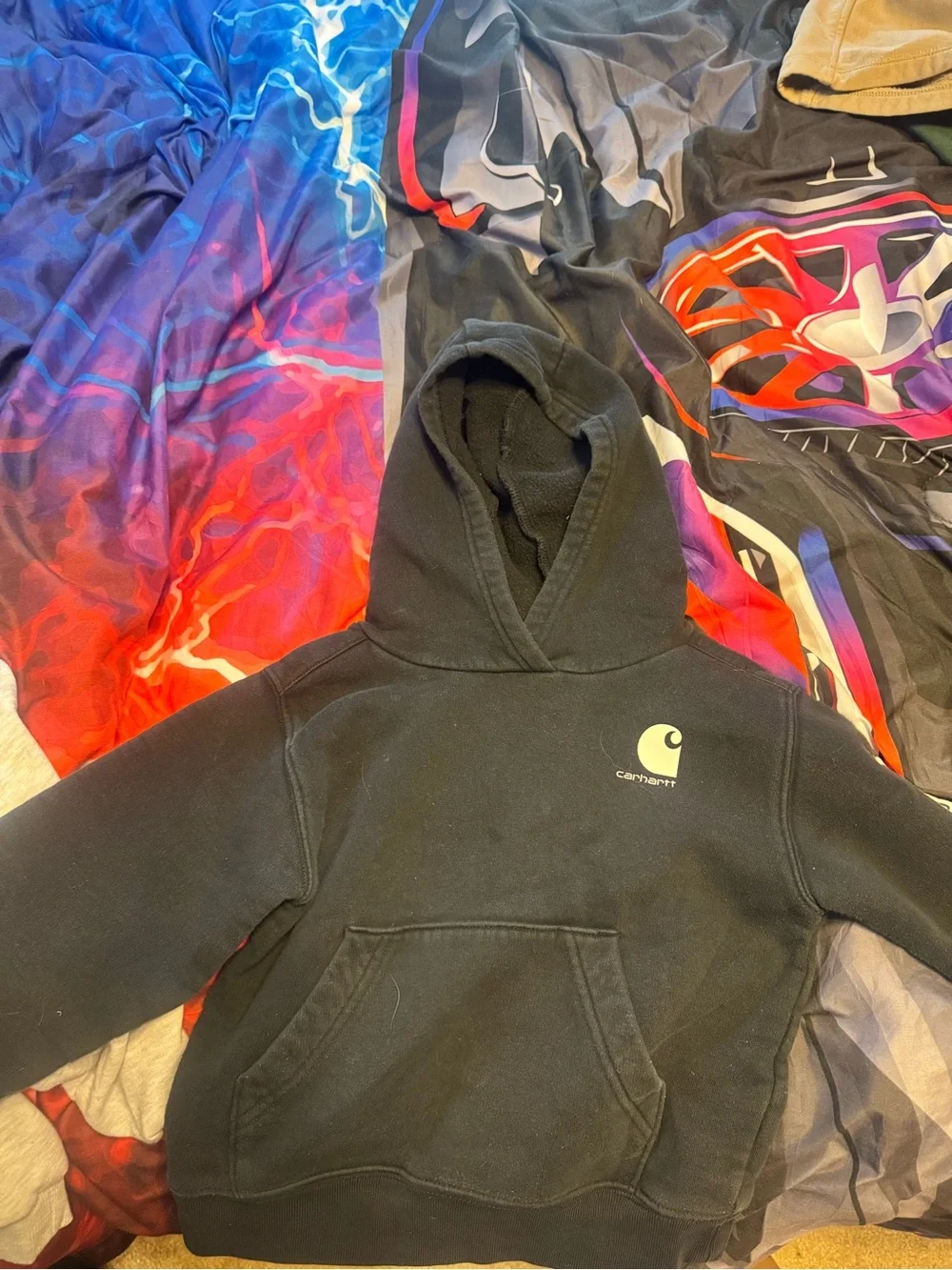 Carhartt Kids Black Logo Pullover Hoodie